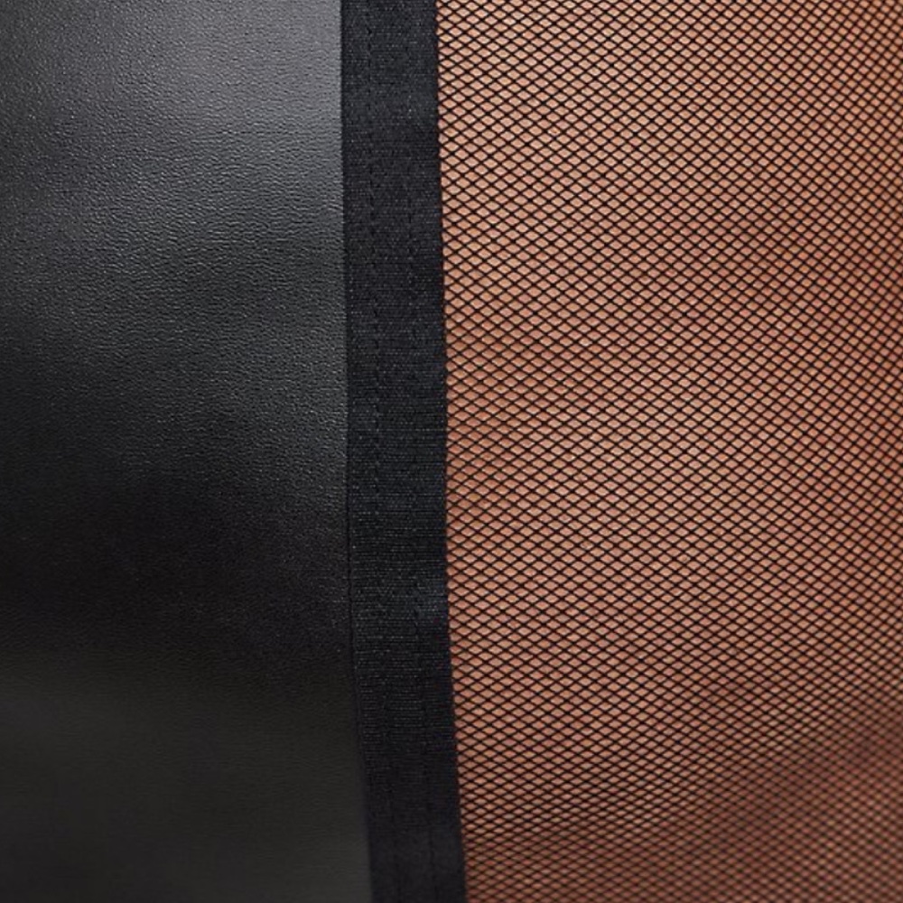 NWT- TORRID Underwire Chemise - Faux Leather & Mesh Black 0X size 12 - Picture 7 of 12